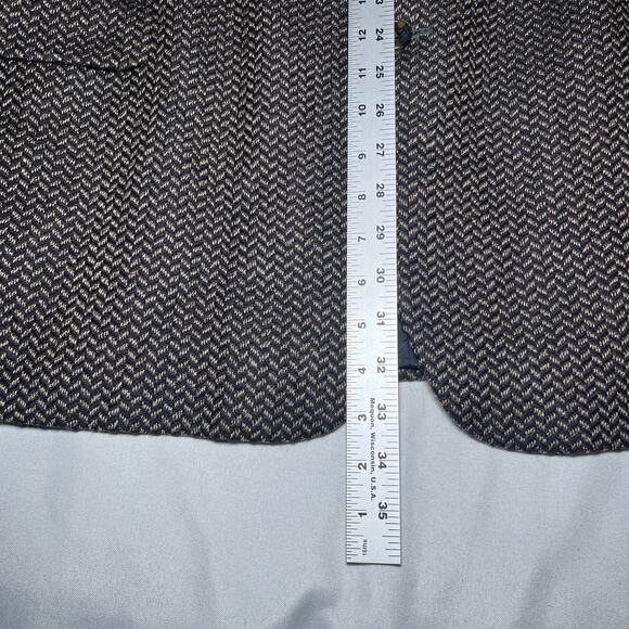 Vintage Joseph Abboud Size 48L Brown Blazer 100% Wool Sport Coat Union Made USA - Picture 12 of 16